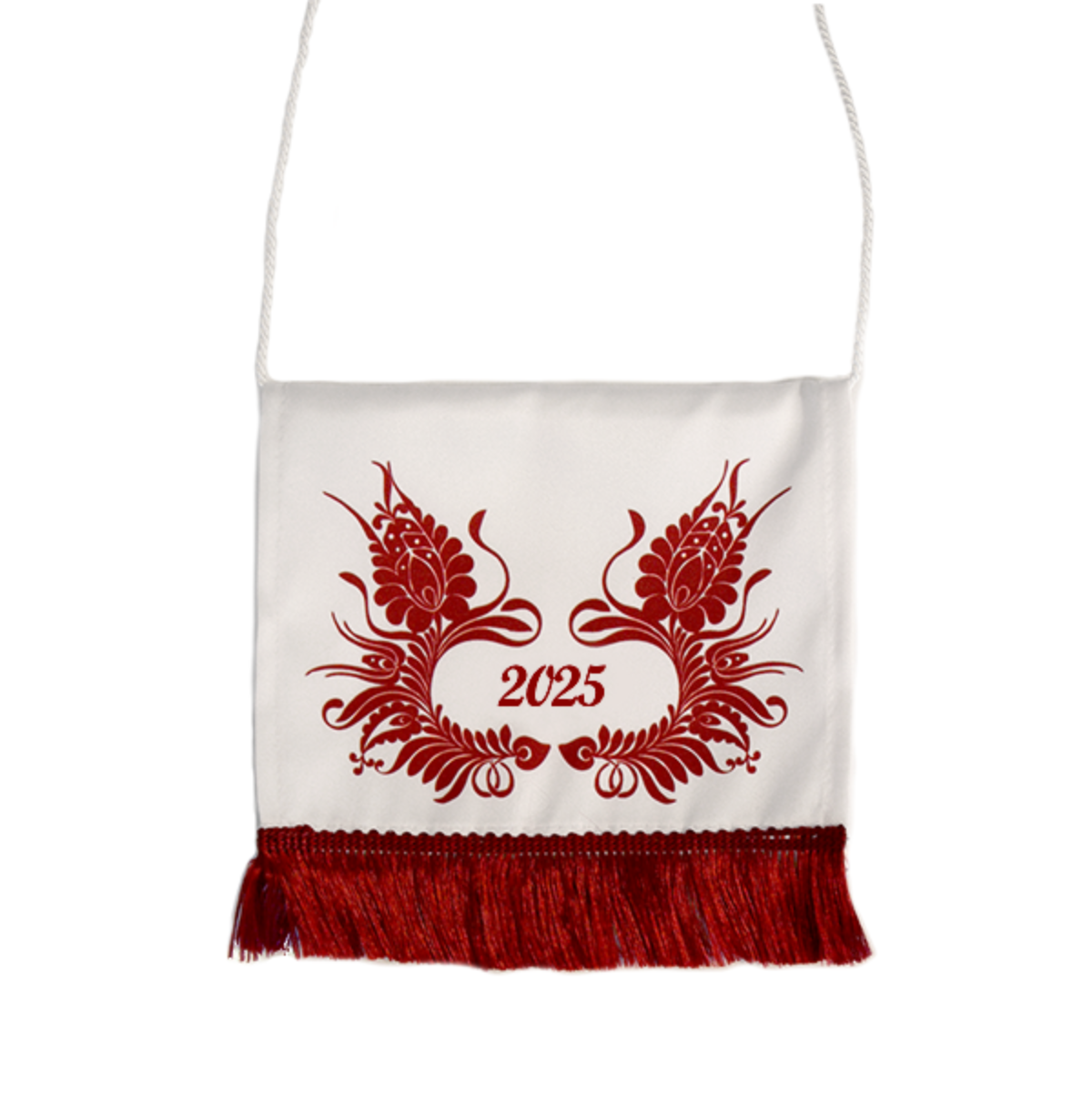 Bordó-fehér ballagási tarisznya