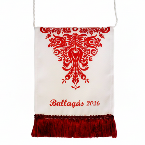 Piros-fehér ballagási tarisznya - kód 10