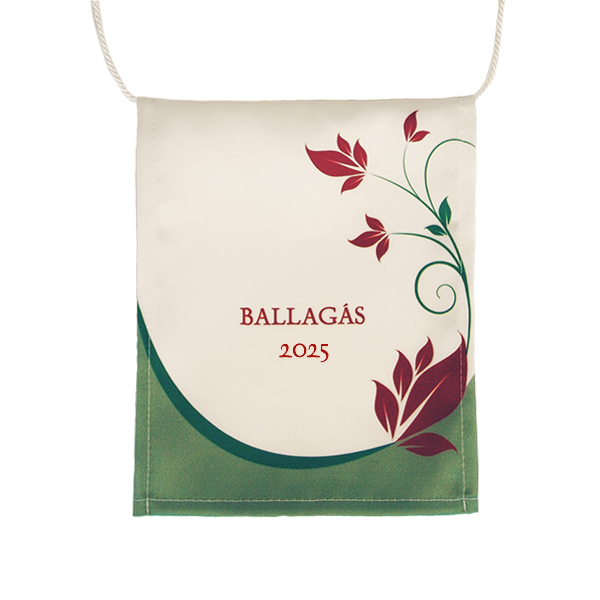 Bordó-fehér-zöld ballagási tarisznya