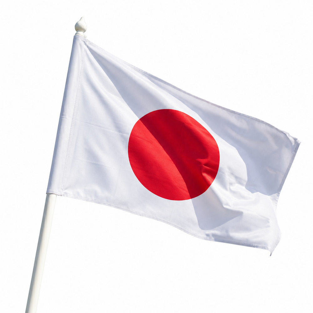 Japán zászló – fehér alapon piros napkorong
